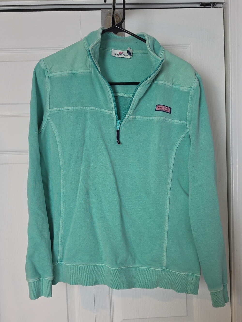 Vineyard Vines Mint Quarter-Zip Cowl Pullover